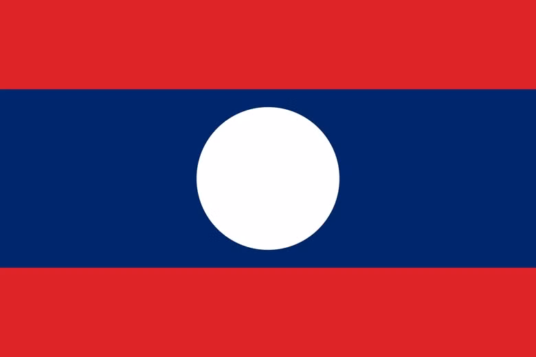 Quốc kỳ nước Cộng hòa dân chủ nhân dân Lào.
