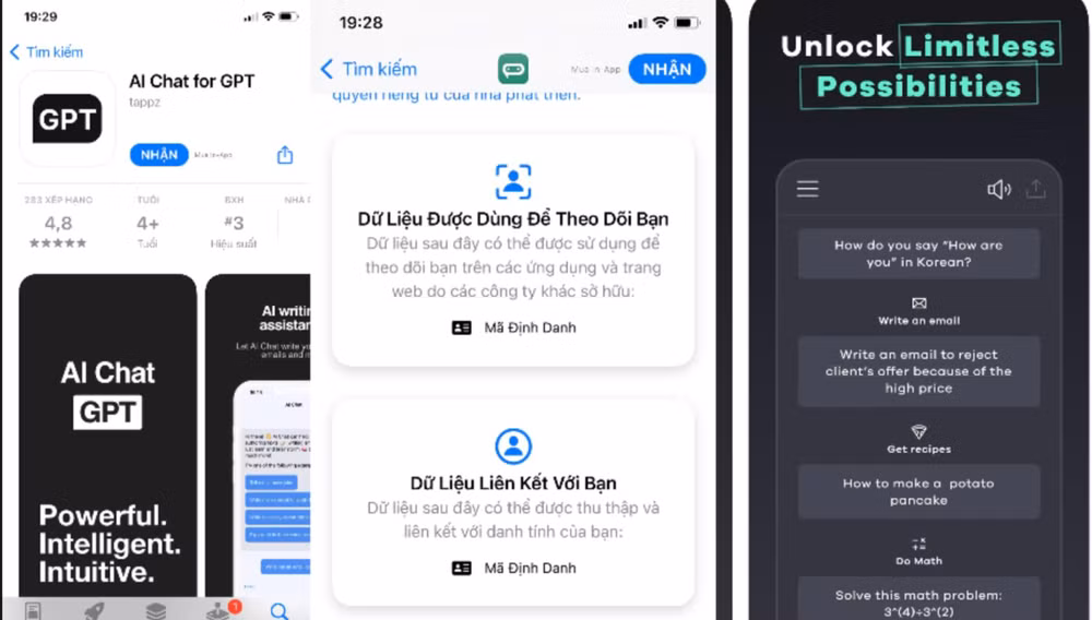 Một ứng dụng AI Chat GPT trên AppStore yêu cầu người dùng phải trả tiền để sử dụng. Đáng chú ý, ứng dụng này cho phép theo dõi người dùng trên các ứng dụng và trang web khác do nhà phát hành sở hữu. Một ứng dụng AI Chat GPT trên AppStore yêu cầu người dùng phải trả tiền để sử dụng. Đáng chú ý, ứng dụng này cho phép theo dõi người dùng trên các ứng dụng và trang web khác do nhà phát hành sở hữu.