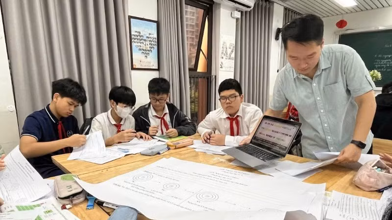Trong giờ học. (Ảnh: Trường THCS Cầu Giấy)