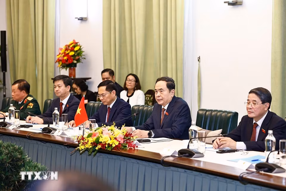 Chủ tịch Quốc hội Trần Thanh Mẫn phát biểu. (Ảnh: Doãn Tấn/TTXVN)