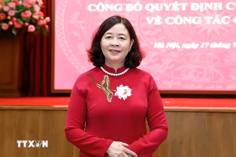Bà Bùi Thị Minh Hoài, Ủy viên Bộ Chính trị, Bí thư Thành ủy Hà Nội, Trưởng đoàn đại biểu Quốc hội thành phố Hà Nội. (Ảnh: TTXVN)