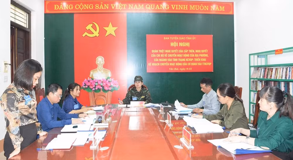 Một phiên họp diễn tập của Ban Tuyên giáo Tỉnh ủy Yên Bái.