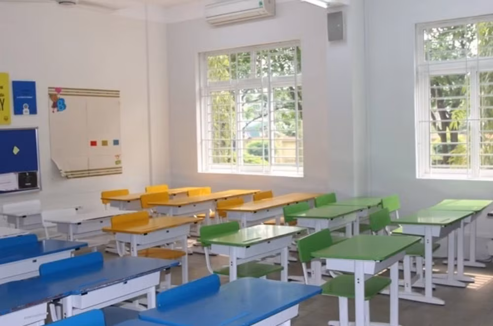 Không gian lớp học tại Trường THCS Ngoại ngữ