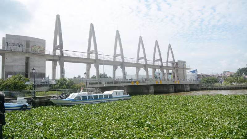 Cống kênh Nhánh, thành phố Rạch Giá, tỉnh Kiên Giang. 