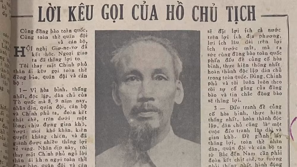Lời kêu gọi của Chủ tịch Hồ Chí Minh sau khi Hội nghị Geneva thành công