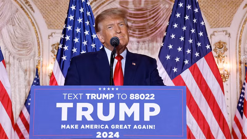 Cựu Tổng thống Mỹ Donald Trump phát biểu trong một sự kiện tại Palm Beach, bang Florida, ngày 15/11/2022. (Ảnh: Reuters)