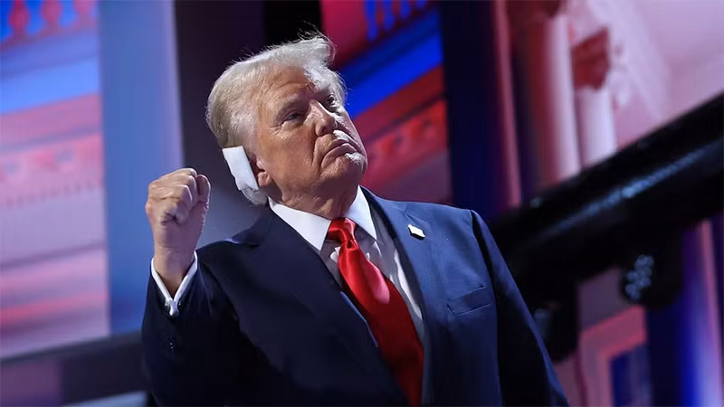 Ông Donald Trump trong ngày làm việc cuối của Đại hội toàn quốc đảng Cộng hòa, ngày 18/7/2024. (Ảnh: Reuters)