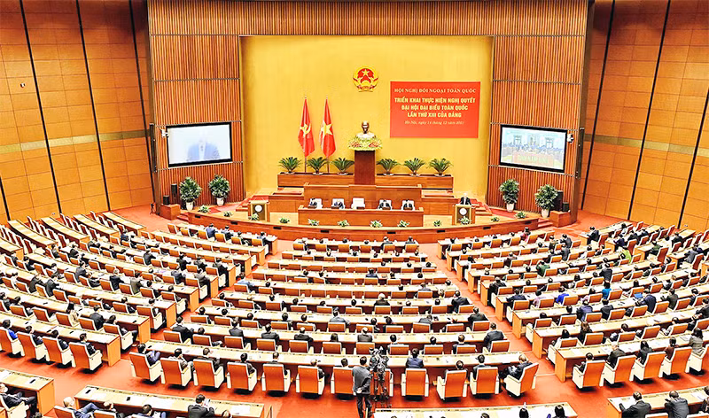 Hội nghị đối ngoại toàn quốc xác định phương hướng thực hiện thắng lợi đường lối đối ngoại của Đại hội XIII. (Ảnh ĐĂNG KHOA)