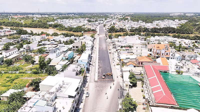 Cầu Long Kiểng (huyện Nhà Bè), một công trình giao thông quan trọng vừa được hoàn thành. (Ảnh THẾ ANH)