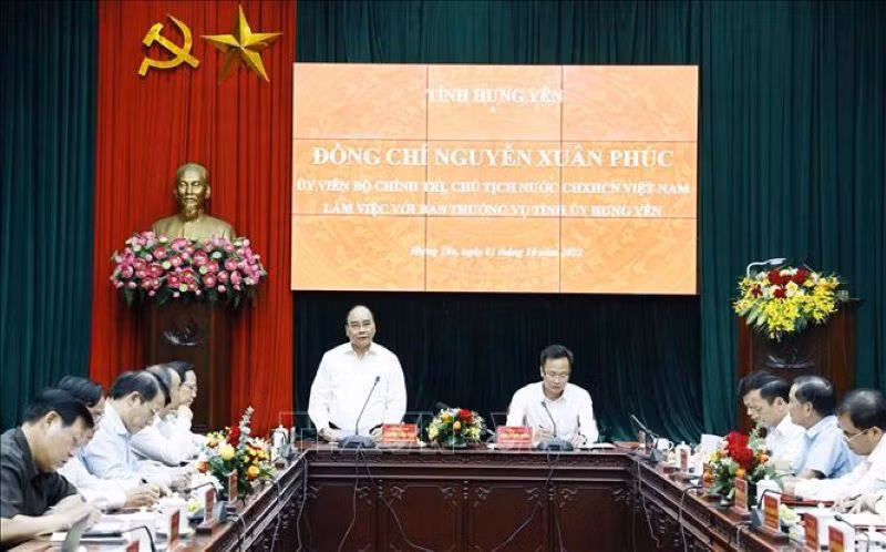 Chủ tịch nước Nguyễn Xuân Phúc phát biểu.