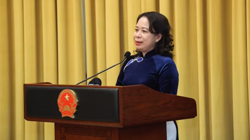 Phó Chủ tịch nước Võ Thị Ánh Xuân phát biểu tại buổi gặp mặt. Phó Chủ tịch nước Võ Thị Ánh Xuân phát biểu tại buổi gặp mặt.