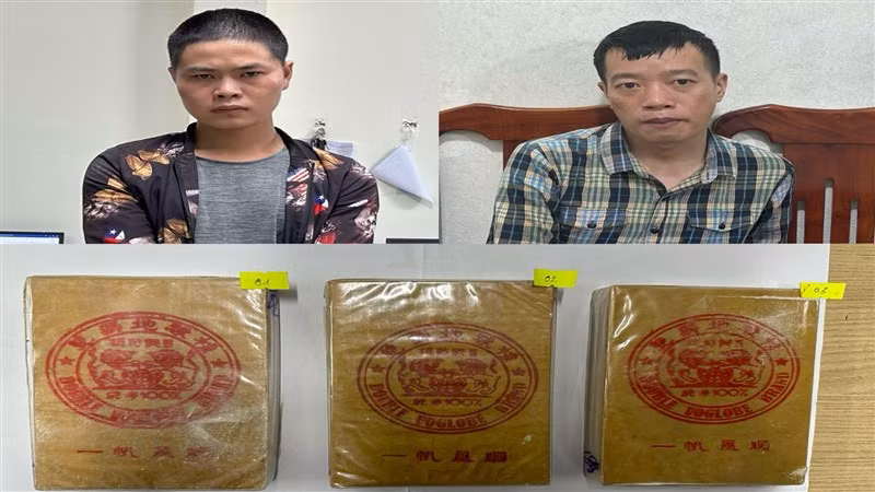 Đối tượng và tang vật trong chuyên án 244C. (Ảnh: Công an Cao Bằng)