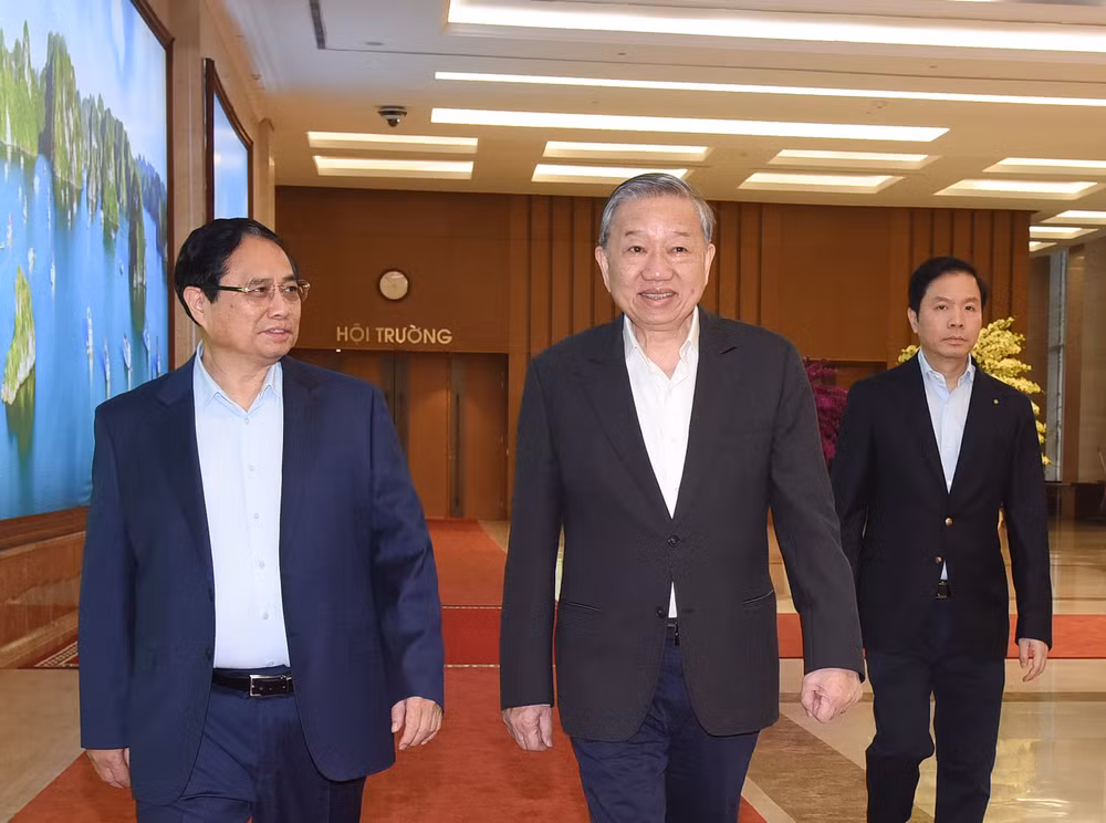 Tổng Bí thư Tô Lâm đến làm việc với Tiểu ban Kinh tế-Xã hội Đại hội XIV của Đảng.