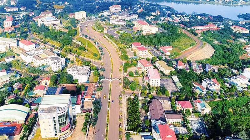 Một góc thành phố Gia Nghĩa, tỉnh Ðắk Nông hôm nay.