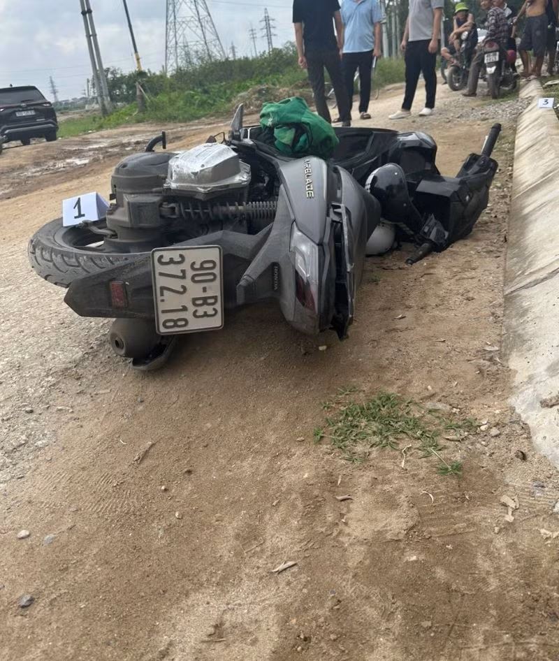 Hiện trường vụ án cướp tài sản của xe ôm.