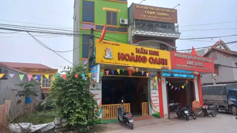 Cơ sở Mầm non tư thục Hoàng Oanh, thôn Quang Trung, xã Lạc Hồng, huyện Văn Lâm, tỉnh Hưng Yên nơi xảy ra vụ bạo hành trẻ em.