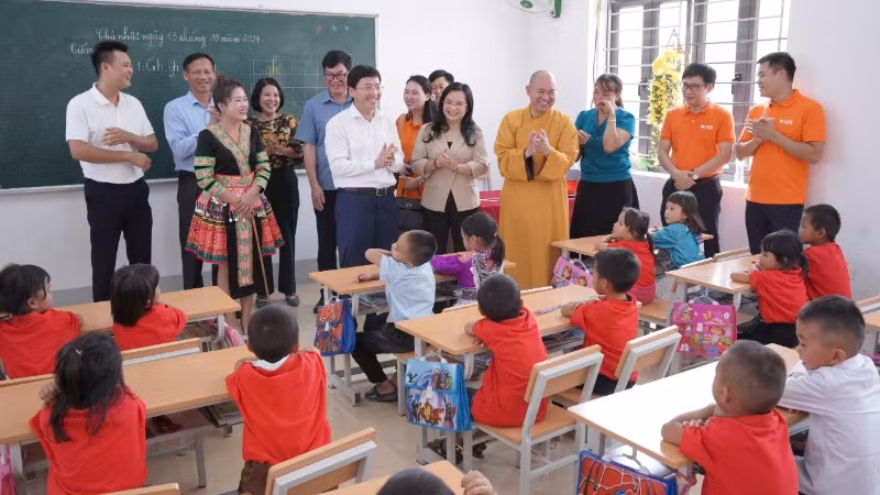 Công trình phòng học mới do SHB tài trợ xây dựng.