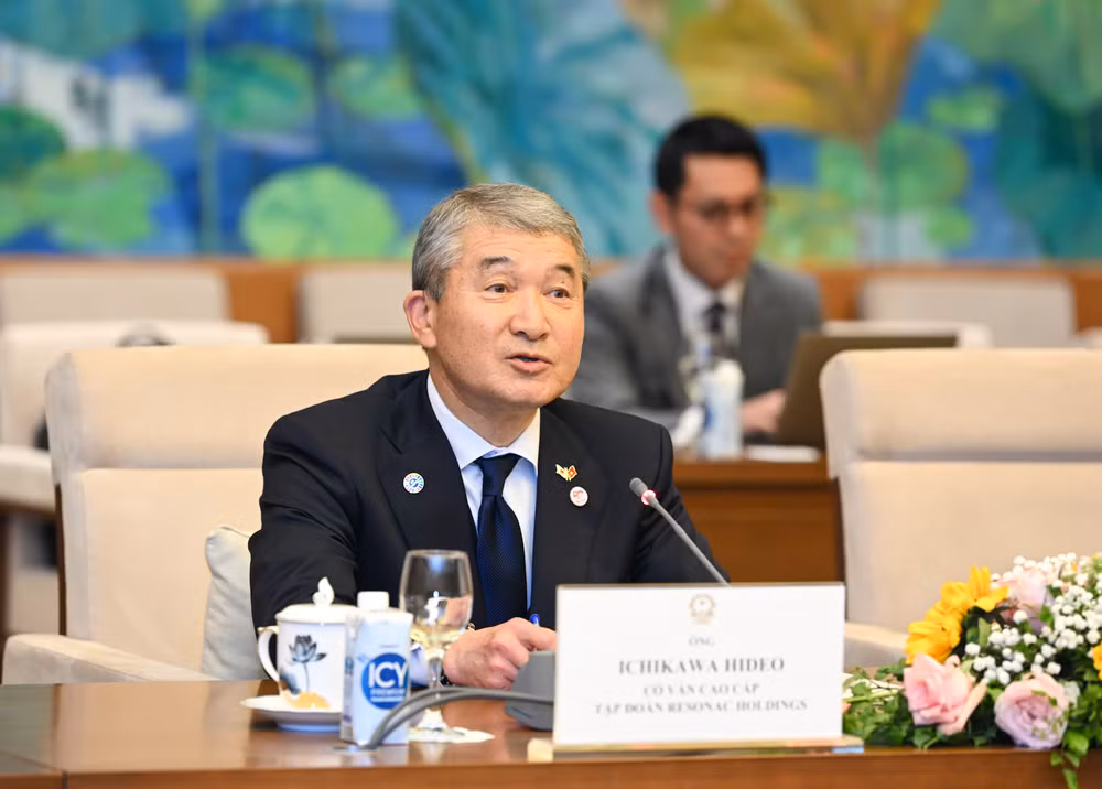 Ông Ichikawa Hide, Cố vấn cấp cao Tập đoàn Resonac Holdings, đồng Chủ tịch Ủy ban Kinh tế Nhật-Việt phát biểu.