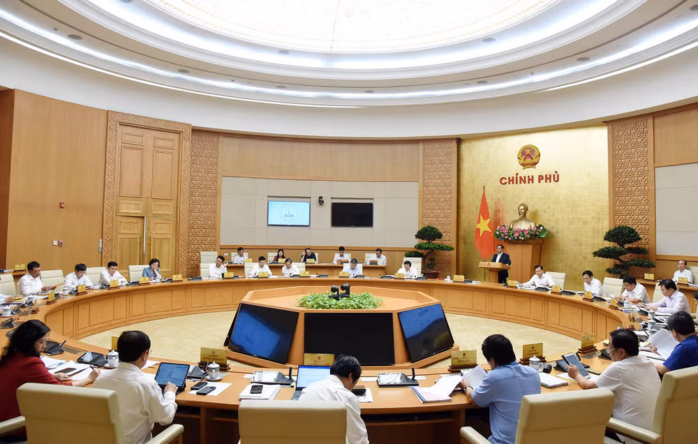 Quang cảnh phiên họp Chính phủ thường kỳ tháng 4/2023.