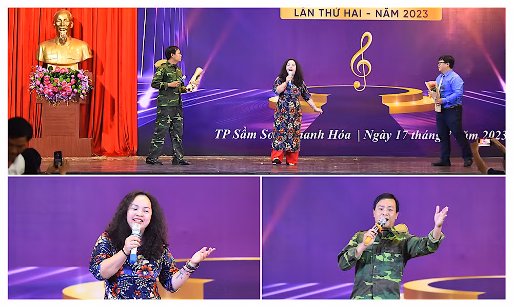 Liên khúc Dòng chảy thành phố mang tên Bác được biểu diễn bới các nhà báo Quang Quý, Mạnh Hảo và Mỹ Dung (Cơ quan thường trực Thành phố Hồ Chí Minh).