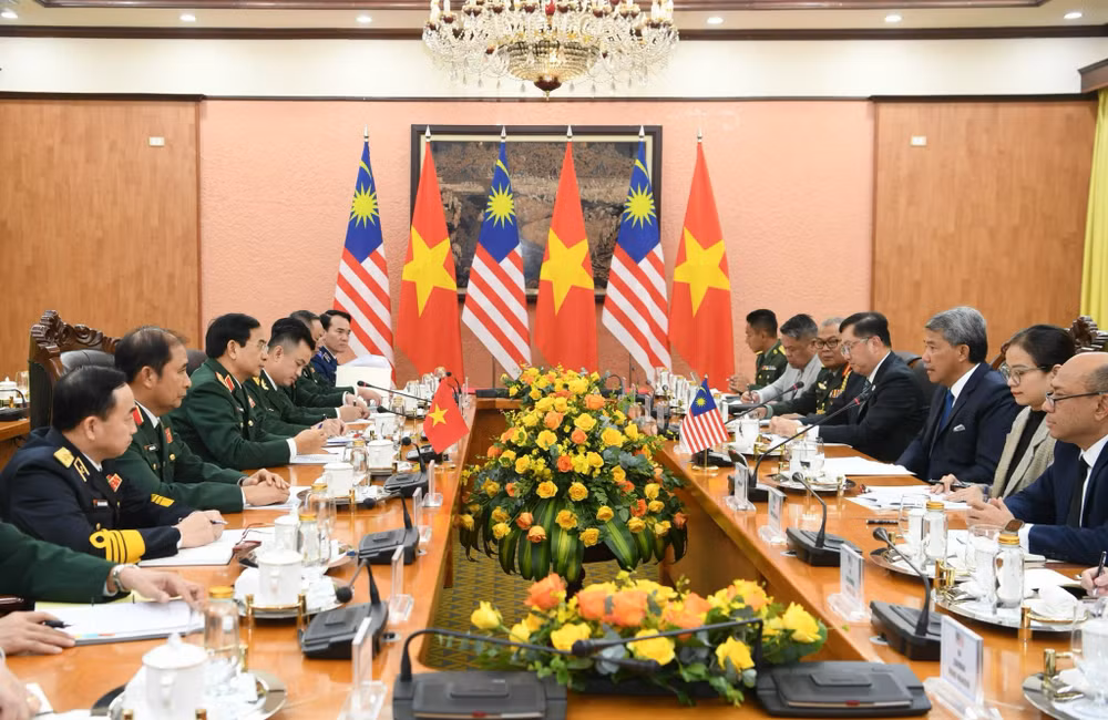 Quang cảnh hội đàm. (Ảnh: Phú Sơn)