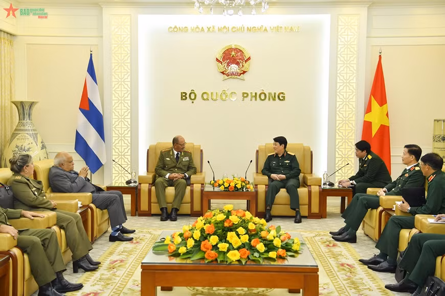 Quang cảnh buổi tiếp. (Ảnh: Báo Quân đội nhân dân)