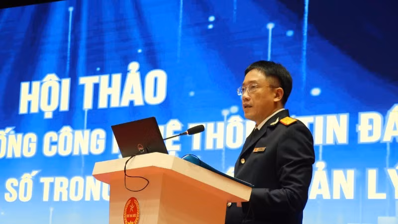 Phó Cục trưởng Cục Thuế Mai Sơn phát biểu tại Hội thảo (Ảnh: BTC).