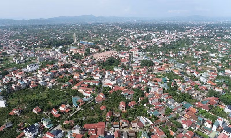 Đô thị Chũ nhìn từ trên cao.
