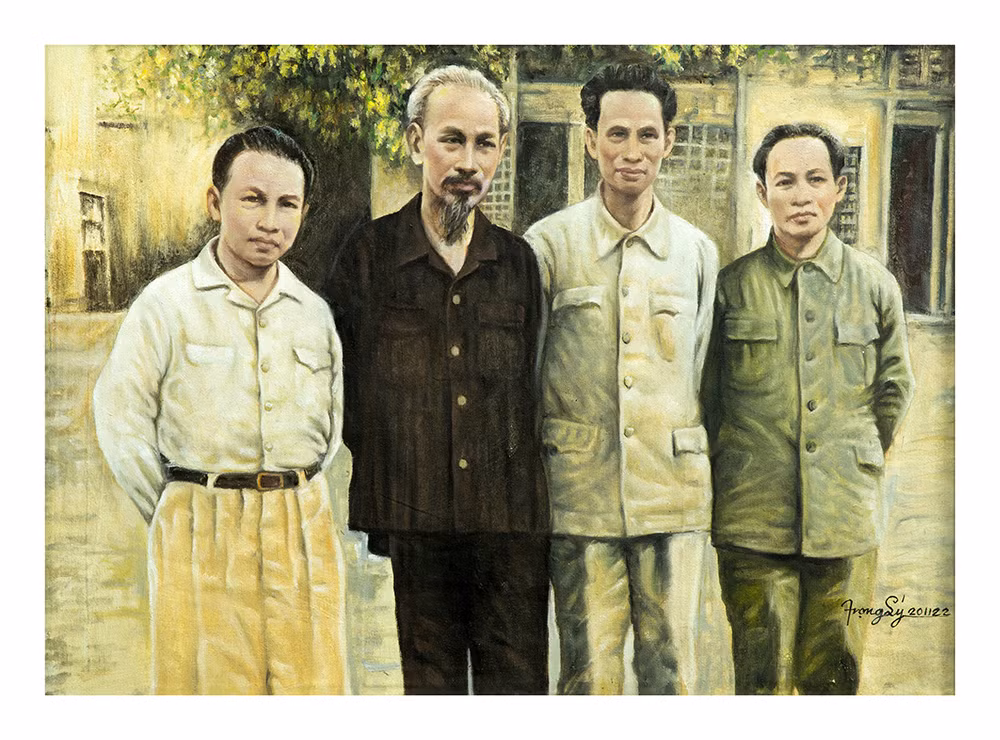 Tác phẩm được trưng bày tại triển lãm “Tấm lòng của họa sĩ Việt kiều với Bác Hồ”. Ảnh: Bảo tàng Mỹ thuật Việt Nam cung cấp. Tác phẩm được trưng bày tại triển lãm “Tấm lòng của họa sĩ Việt kiều với Bác Hồ”. Ảnh: Bảo tàng Mỹ thuật Việt Nam cung cấp.