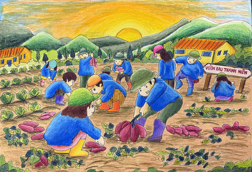 Tác phẩm "Vườn rau thanh niên", quán quân cuộc thi. Tác phẩm "Vườn rau thanh niên", quán quân cuộc thi.