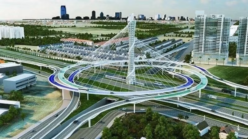 Phối cảnh nút giao đường Vành đai 3,5 với Đại lộ Thăng Long.