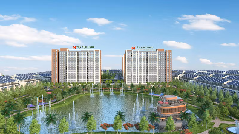 Phối cảnh dự án khu nhà ở xã hội ở khu đô thị Tân Phú Hưng.