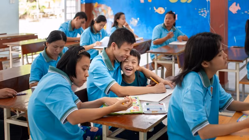 Môi trường học tập tại Trung tâm Bảo trợ nạn nhân chất độc da cam và trẻ em bất hạnh thành phố Đà Nẵng.