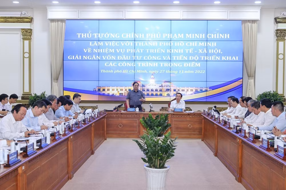 Quang cảnh buổi làm việc chiều 27/11 (Ảnh: VGP/Nhật Bắc)