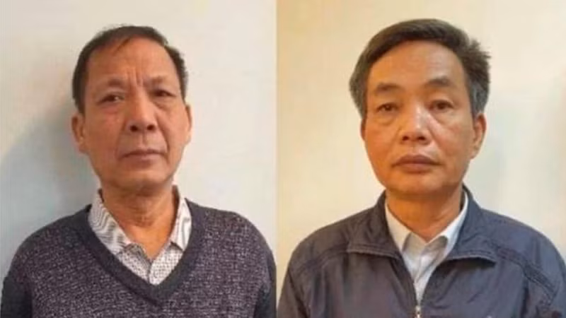 Ông Đặng Ngọc Cầm (bên trái) và Nguyễn Quốc Khánh. (Ảnh: Bộ Công an)