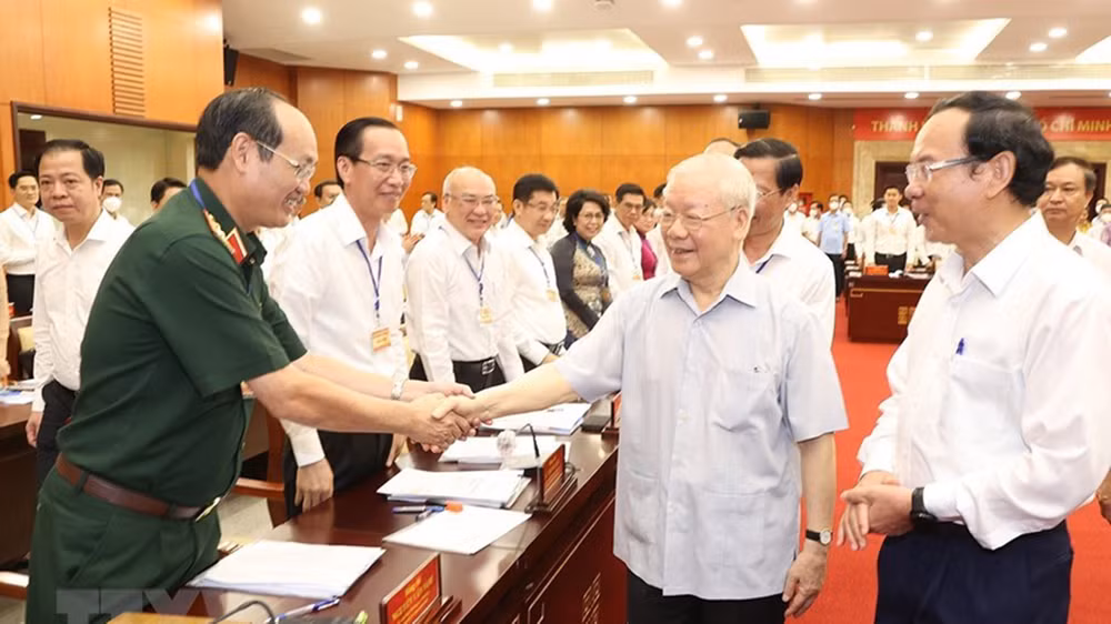 Hình ảnh Tổng Bí thư Nguyễn Phú Trọng thăm và làm việc tại Thành phố Hồ Chí Minh. (Ảnh: TTXVN)