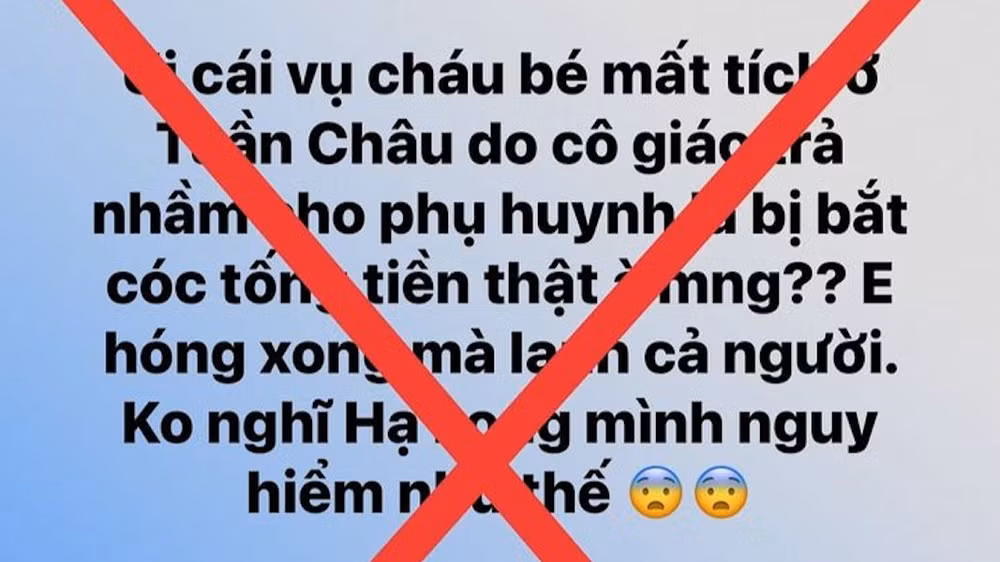 Tài khoản facebook có tên "Thái Ngọc" đã đăng tải tin giả liên quan đến vụ việc này và thành phố đã giao cho công an vào cuộc để làm rõ, xử lý nghiêm theo đúng quy định.