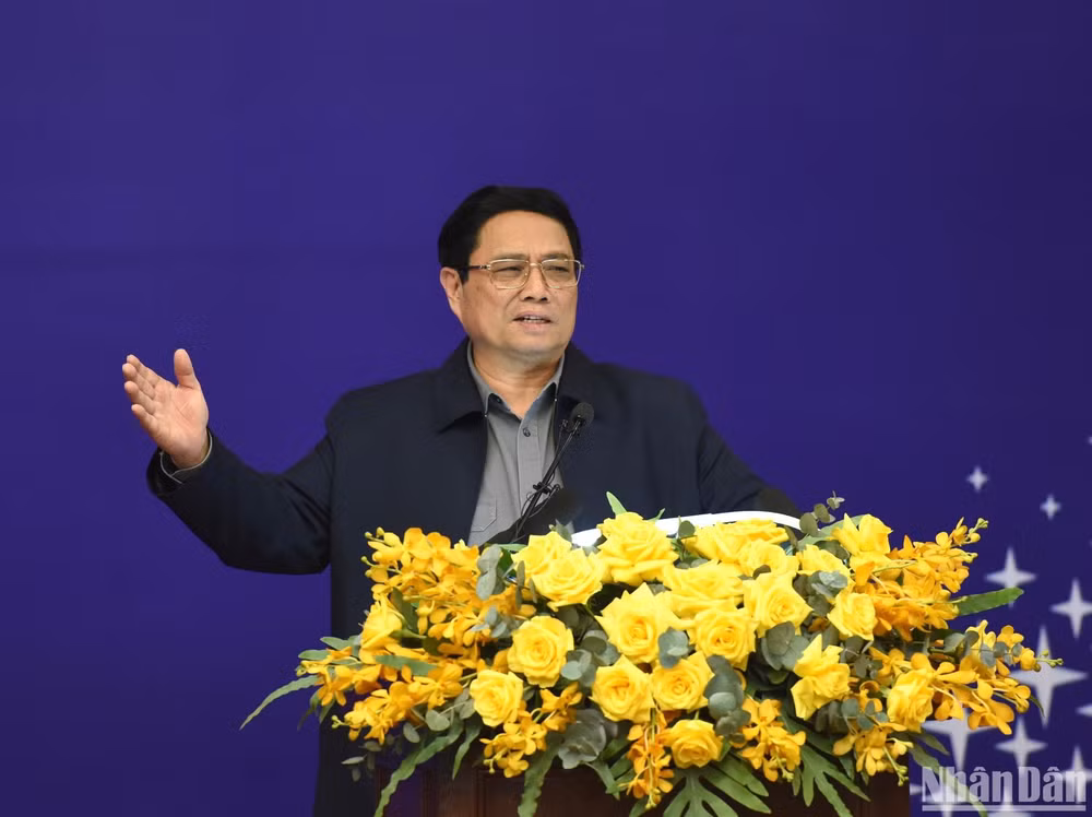 Thủ tướng Phạm Minh Chính phát biểu tại buổi làm việc. (Ảnh: Trần Hải)