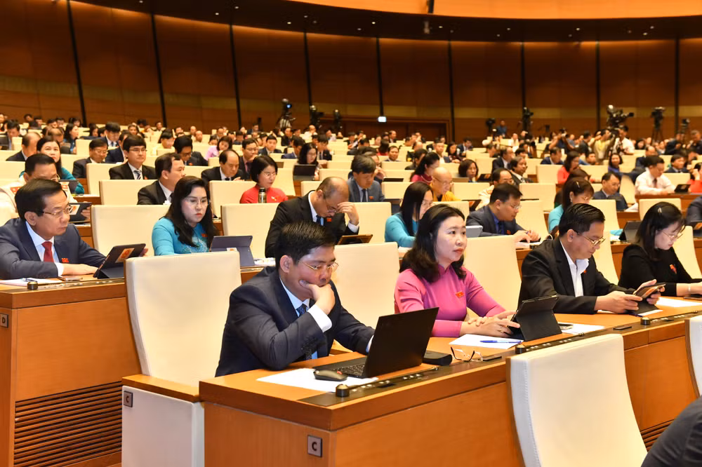 Quang cảnh phiên họp sáng 22/5. (Ảnh: Đăng Khoa)