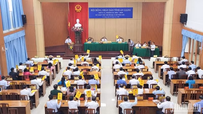Các đại biểu biểu quyết thông qua các nghị quyết.