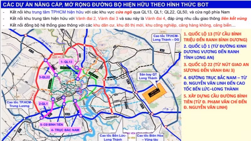 4 dự án BOT tại các cửa ngõ của Thành phố Hồ Chí Minh chuẩn bị cắm ranh mốc tại các địa phương có dự án đi qua.