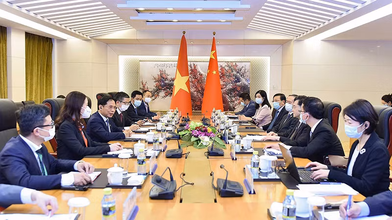 Quang cảnh hội đàm. (Ảnh: Bộ Ngoại giao) Quang cảnh hội đàm. (Ảnh: Bộ Ngoại giao)
