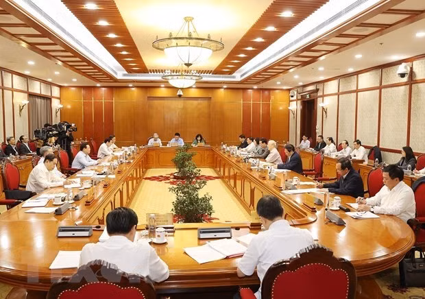 Toàn cảnh một cuộc họp của Ban Bí thư Trung ương Đảng.
