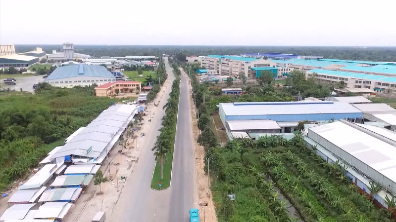 Khu công nghiệp Tân Phú Thạnh nhìn từ trên cao.