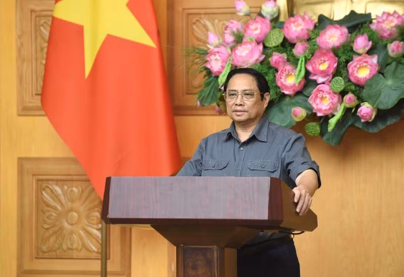 Thủ tướng Phạm Minh Chính phát biểu chỉ đạo tại điểm cầu Văn phòng Chính phủ. Thủ tướng Phạm Minh Chính phát biểu chỉ đạo tại điểm cầu Văn phòng Chính phủ.