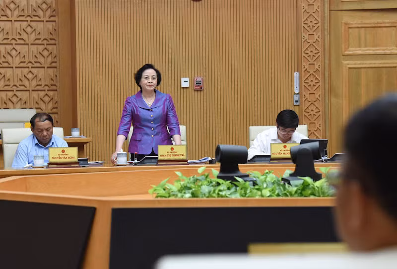 Bộ trưởng Nội vụ Phạm Thị Thanh Trà phát biểu.