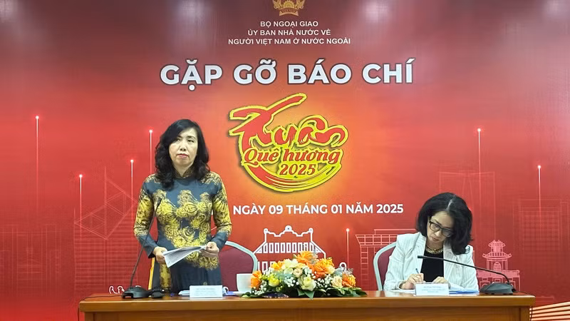 Thứ trưởng Ngoại giao, Chủ nhiệm Ủy ban Nhà nước về người Việt Nam ở nước ngoài Lê Thị Thu Hằng phát biểu.
