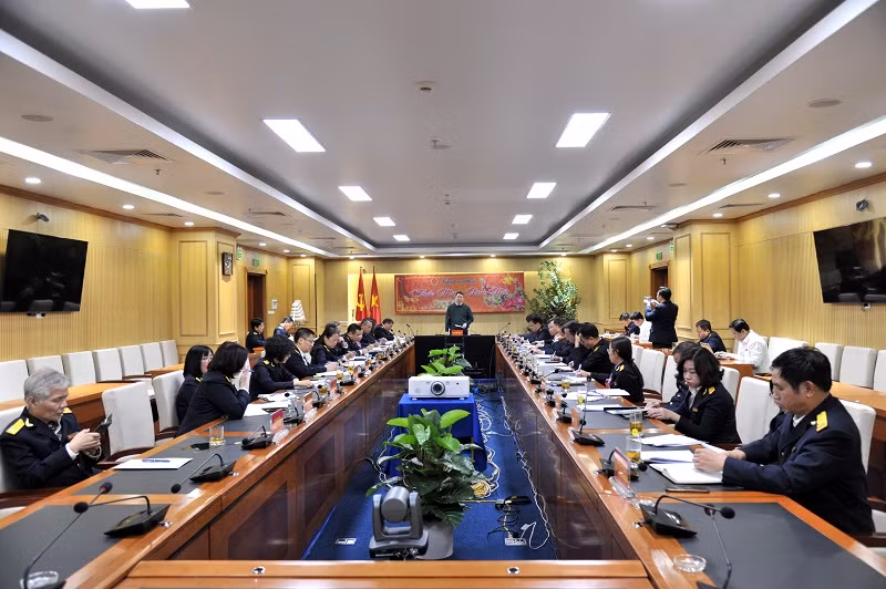 Quang cảnh cuộc họp giao ban Tổng cục Thuế thường kỳ tháng 1/2023.