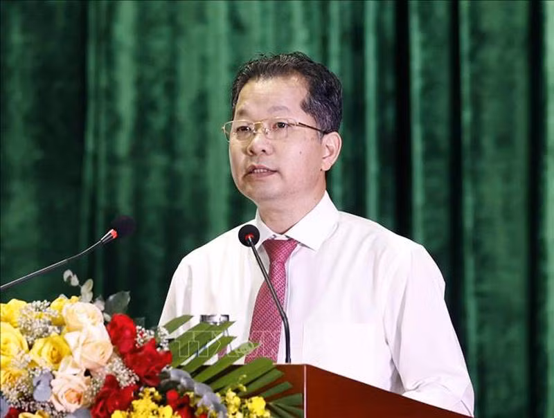 Đồng chí Nguyễn Văn Quảng, Ủy viên Trung ương Đảng, Bí thư Thành ủy Đà Nẵng phát biểu khai mạc.