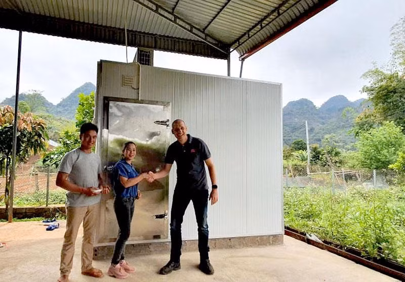 Kho lạnh tại Hợp tác xã Nông nghiệp Hữu cơ Đông Sang (xã Đông Sang, huyện Mộc Châu) là kho lạnh đầu tiên được dự án lắp đặt.